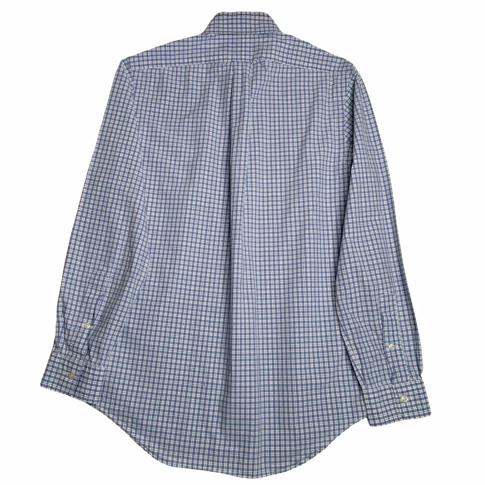 Ralph Lauren Blue Plaid Button Down Shirt -‎ Pink Pony Men’s Sz Small